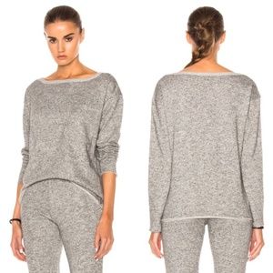 ATM  Extended Shoulder Sparkle Sweatshirt Gray NEW